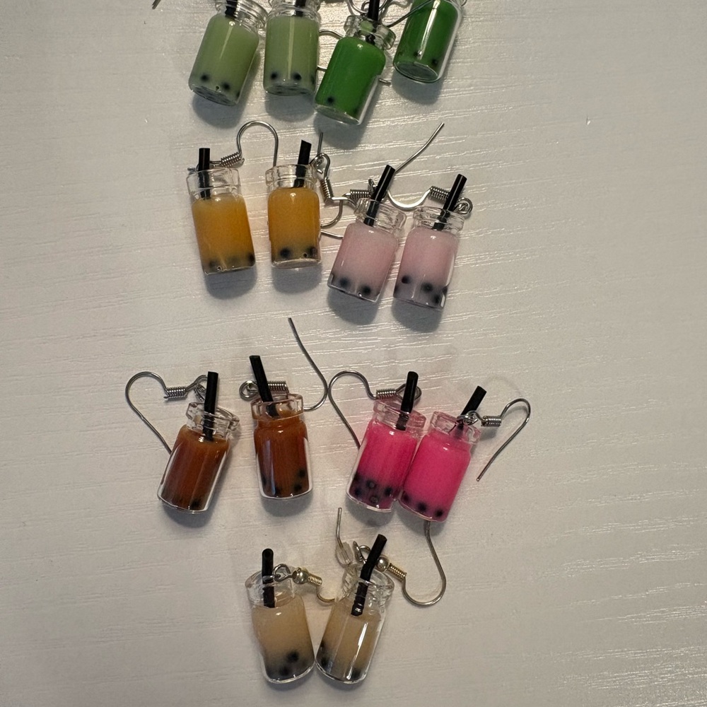 Colorful Bubble Tea Earrings